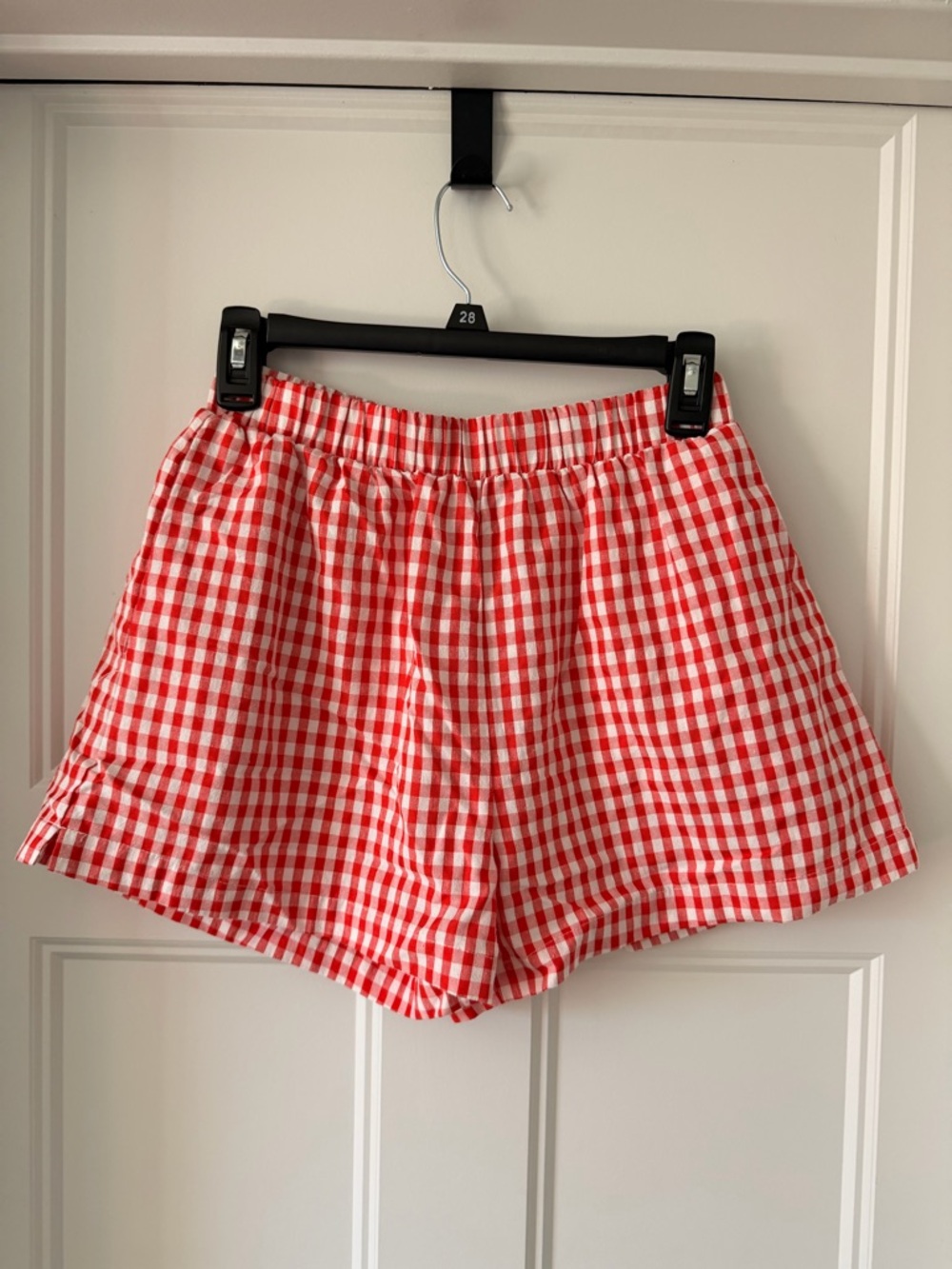 Red Gingham Checkered Shorts